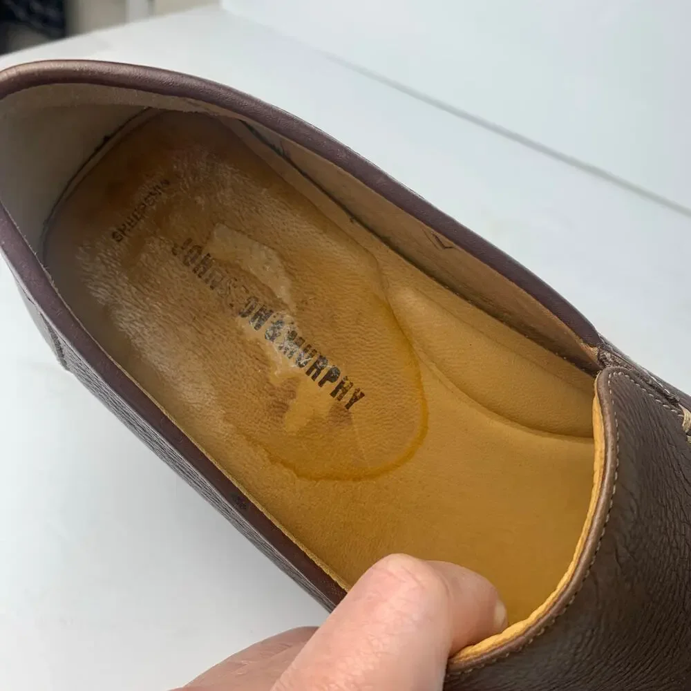 Johnston & Murphy Brown Leather Loafer Shoes Men's Size 8M Slip On Comfort